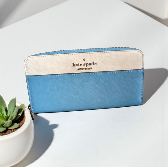 Kate Spade Staci Colorblock Large Continental Wallet Niagara Multi (New) - Picture 1 of 9